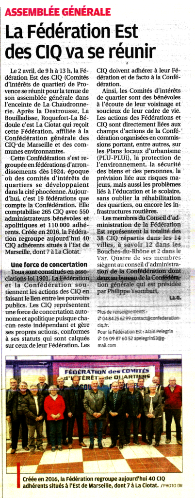 Article de La Provence du 31 Mars 2022